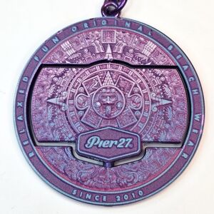 Aztec Sun Stone Spinner Keychain / Bag Charm 90s Hypercolor Tone Pier 27 Mexico